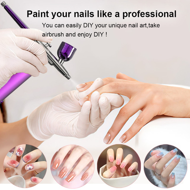 W-616 Airbrush Nails Art Accessories Paint Crafts Portable Nails Air Brush  Gun with Compressor for Nail Manicure Replacement Kit - AliExpress